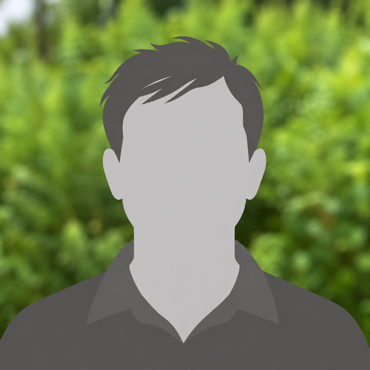 Grå mandlig avatar på grøn baggrund